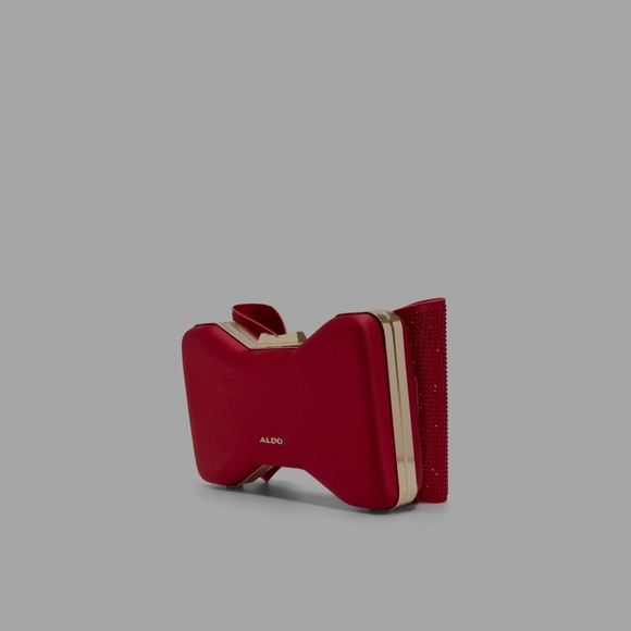 Red Bow Clutch with Gold Accents - Picture 3 of 4